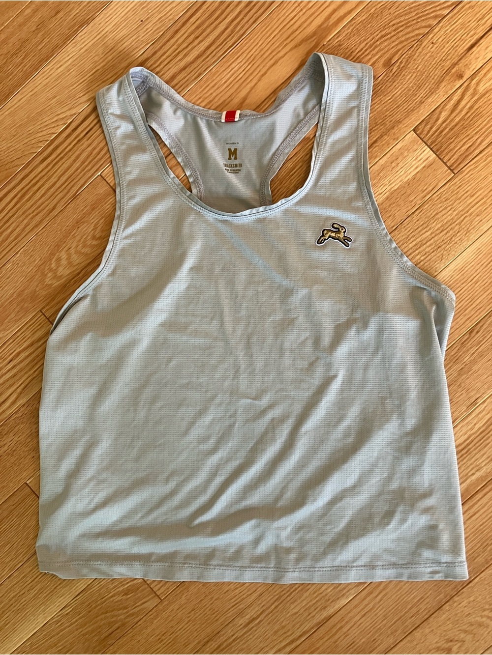 Tracksmith Twilight crop tank pearl blue medium
